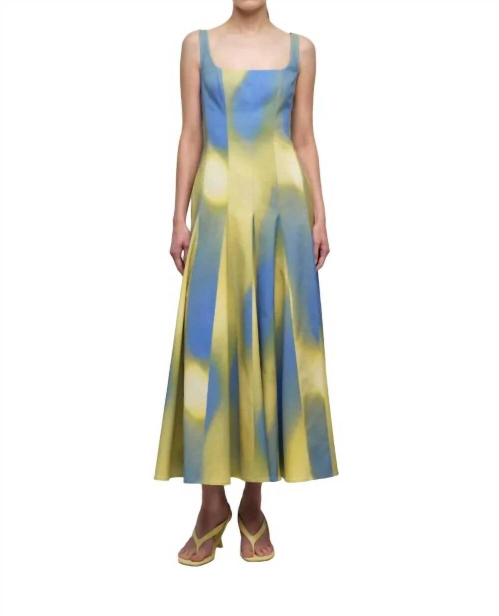 NEW SIMKHAI lara midi dress in golden hour sunset
